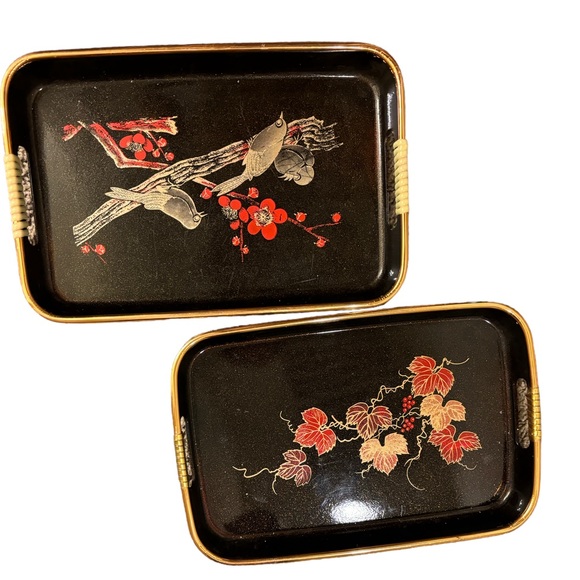 MCM Mid Century Serving Bar Trays VIntage Decor Mid Century Modern Japan - Picture 3 of 4